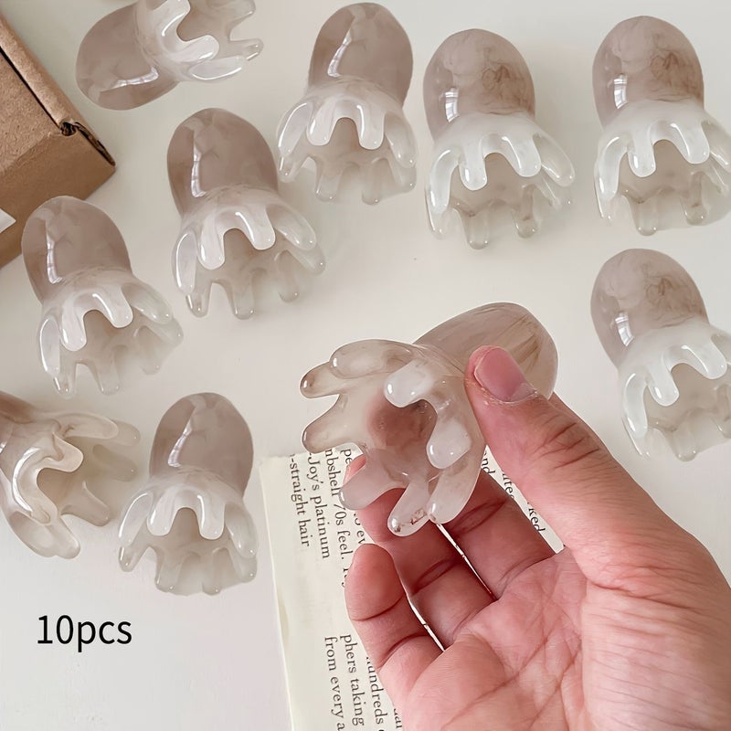 10pcs Octopus Design Resin Manual Head Massager Scalp Comb for Neck Shoulder Stress Relief - Image 1