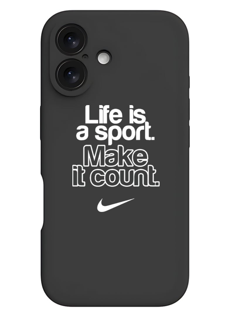 Theodor iPhone 16 Plus Black Protective Slim Fit Case Liquid Silicone Cover with Full Body Protection Anti-Scratch Shockproof Case For iPhone - life-is-a-sport - Image 1