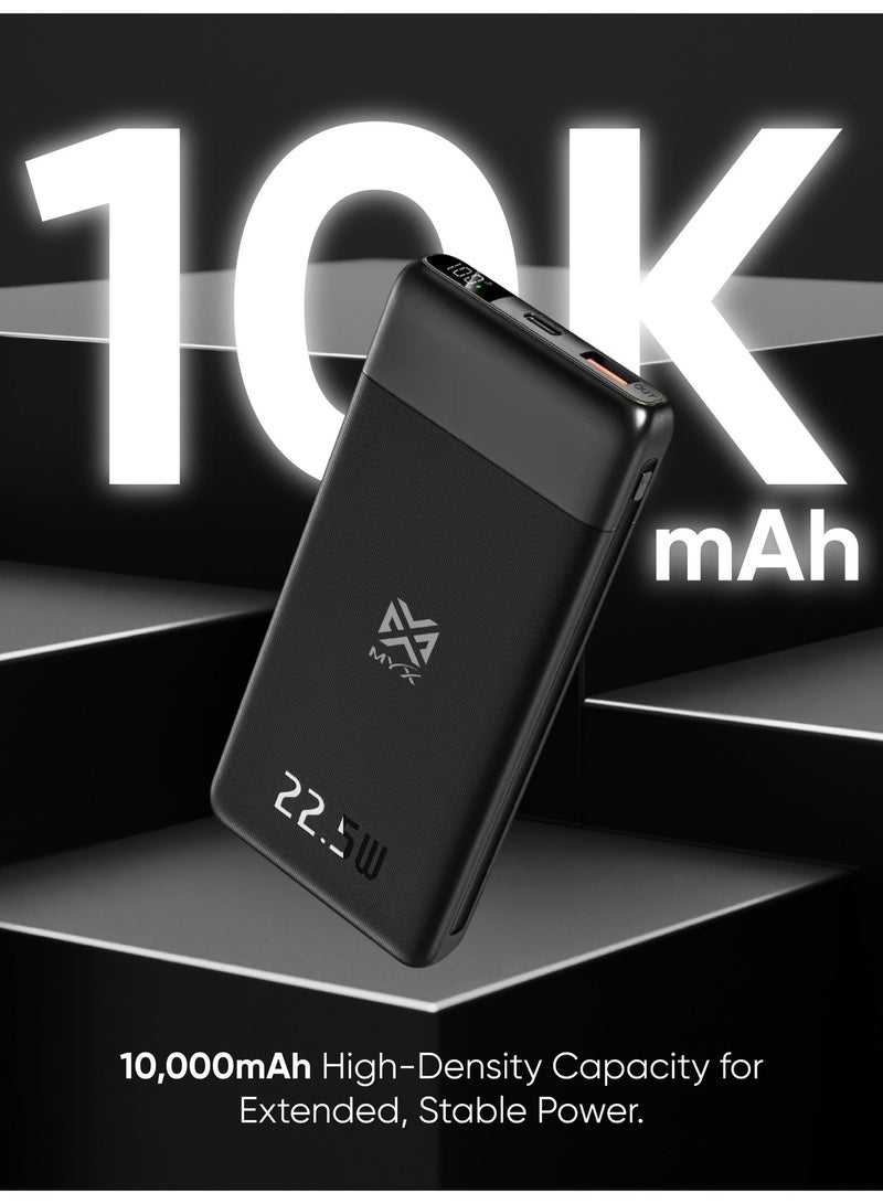 MYX PowerCore 10,000mAh Power Bank | 22.5W USB-A & 20W PD Fast Charging | Digital Display | Safety Protections (MPB541) - Image 1
