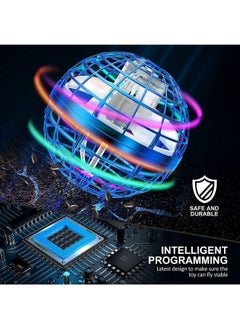 حديقة الألعاب لعبة الكرة الطائرة سديم أورب جلوب وحدة تحكم سحرية صغيرة بدون طيار RGB 360 أضواء دوارة (أزرق)  - Image 3
