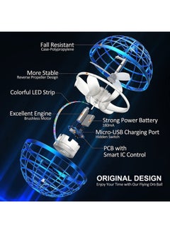 حديقة الألعاب لعبة الكرة الطائرة سديم أورب جلوب وحدة تحكم سحرية صغيرة بدون طيار RGB 360 أضواء دوارة (أزرق)  - Image 2