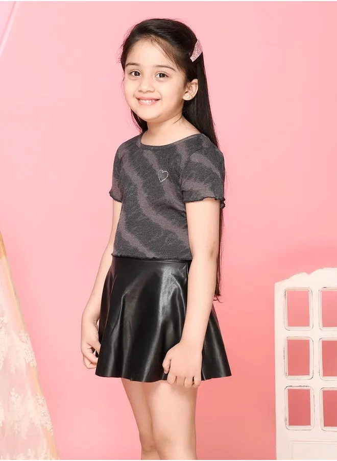 ليل بيكس Tie Dye Designed Short Sleeve Top