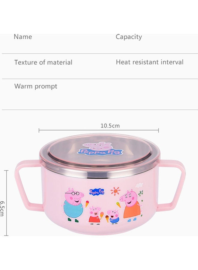 NIBEMINENT Cartoon Stainless Steel Insulated Bowl with Dual Handle for Kids Tableware multicolor 12*12*12cm - Image 2