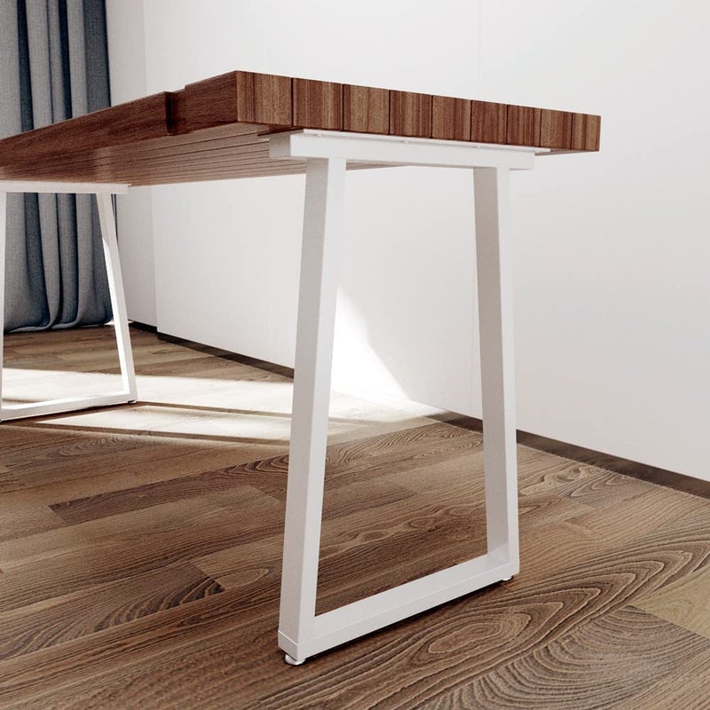 Dcloud Metal Table Legs Heavy Duty Desk Legs DIY Furniture Legs Dining Table Coffee Table Office Desk Tables desktops Kitchen Tables Counter Tops only Legs TRAPEZOIDAL Shape White - Image 2