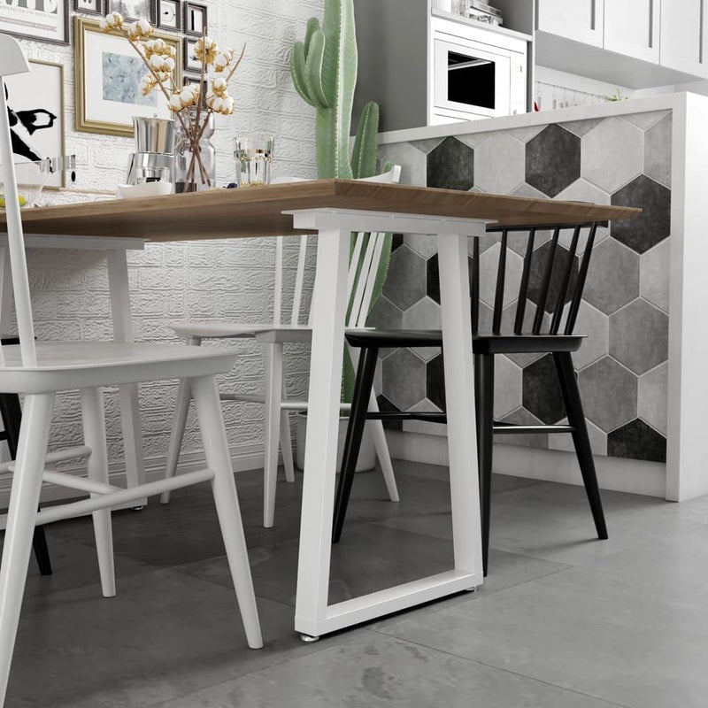 Dcloud Metal Table Legs Heavy Duty Desk Legs DIY Furniture Legs Dining Table Coffee Table Office Desk Tables desktops Kitchen Tables Counter Tops only Legs TRAPEZOIDAL Shape White - Image 5