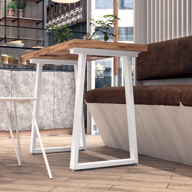 Dcloud Metal Table Legs Heavy Duty Desk Legs DIY Furniture Legs Dining Table Coffee Table Office Desk Tables desktops Kitchen Tables Counter Tops only Legs TRAPEZOIDAL Shape White - Image 1