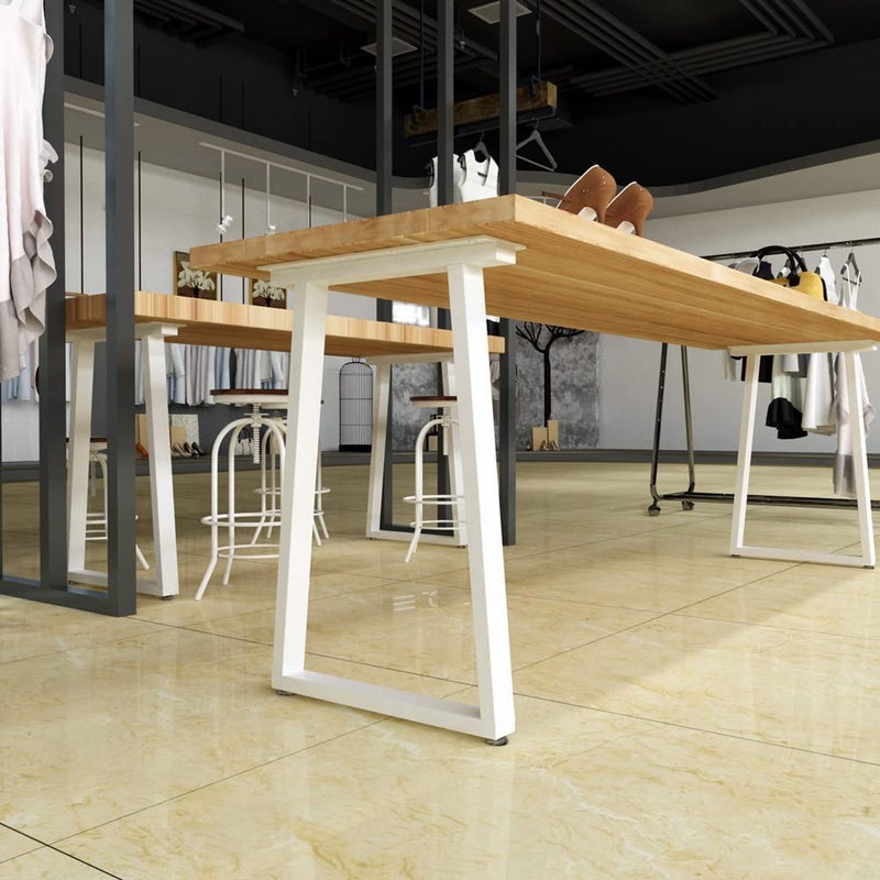 Dcloud Metal Table Legs Heavy Duty Desk Legs DIY Furniture Legs Dining Table Coffee Table Office Desk Tables desktops Kitchen Tables Counter Tops only Legs TRAPEZOIDAL Shape White - Image 4