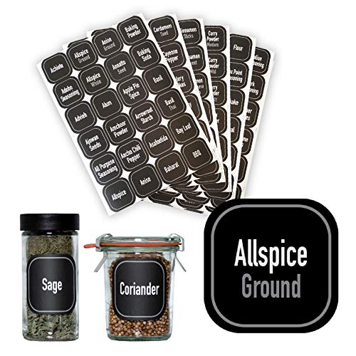 AllSpice 312 Preprinted Water Resistant Square Spice Jar Labels Set 2" - Image 1