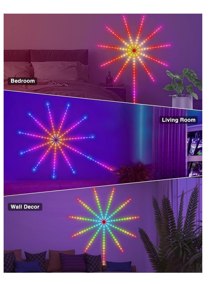 أضواء LED للألعاب النارية الذكية مزودة بالطاقة عبر USB لتزيين الغرف، أضواء LED للألعاب النارية بتغيير الألوان بطول 30 سم لغرفة النوم مع تأثير الانفجار، أضواء شريط LED RGB مع تحكم عبر التطبيق عن بُعد لعيد الميلاد - Image 5