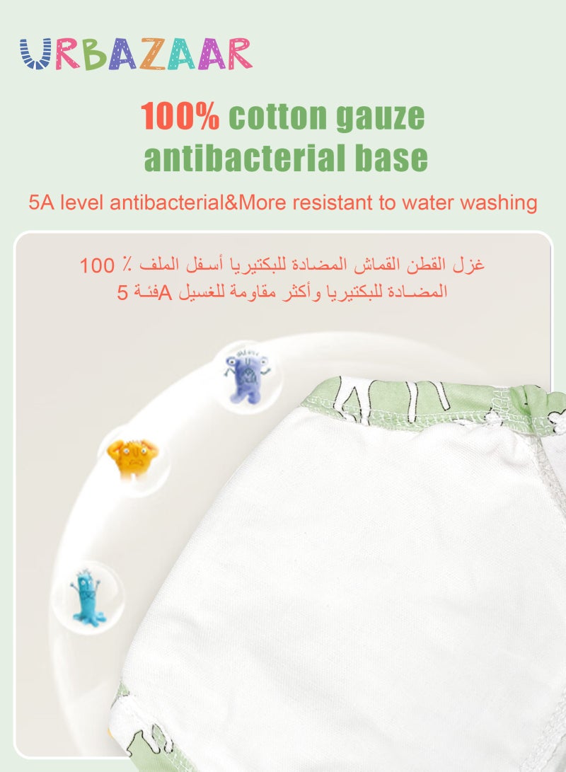 URbazaar Baby Potty Training Underwear for Boys and Girls, 5 Pack Absorbent Training Pants for Toddlers with Printed Reusable Cotton Toilet Training Pants for 8-13kg Kids (2-4 Years) - Image 5