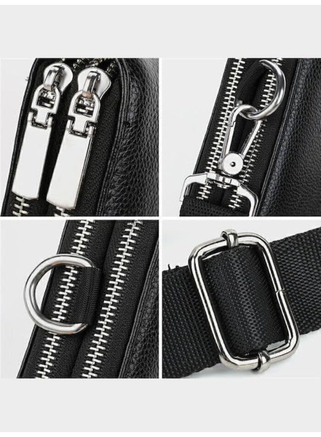 Jeep Buluo Luxury faux leather crossbody bag for men – lightweight, practical, and versatile – black - Image 4