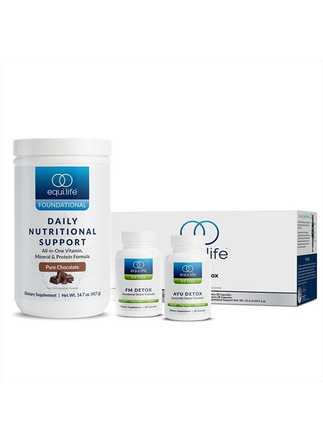 Equilife Dr. Cabral Detox, 7-Day Full-Body Detox, Health & Wellness System, Body Cleanse, May Help Boost Energy & Mood, Optimal Support for Mental Clarity & Stress Relief (Chocolate, 14 Servings)  - Image 1