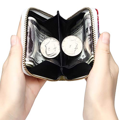 GEEAD Small Glitter Wallet for Women Girls Mini Coin Purse Pouches with Key Ring for Christmas (Colourful - A) - Image 2