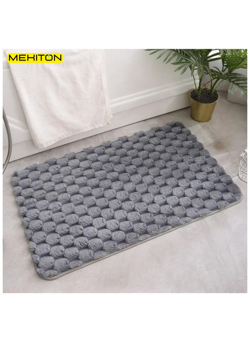 MEKITON MEKITON - Premium Bathroom and Door Mat – Ultra Absorbent, Non-Slip, Quick Drying, Luxuriously Soft, Perfect for Bathrooms, Kitchens, and Entryways - 75 x 45 cms (Gray)  - Image 1