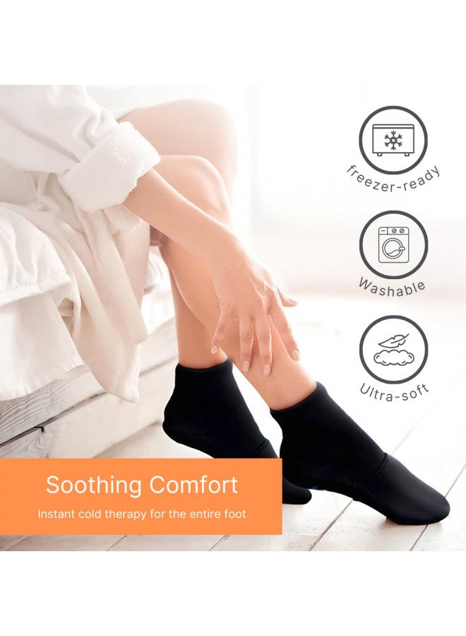 NatraCure NatraCure Cold Therapy Socks - Reusable Gel Ice Frozen Slippers for Feet, Heels, Swelling, Edema, Arch, Chemotherapy, Arthritis, Neuropathy, Plantar Fasciitis, Post Partum Foot - Size: Large - Image 4