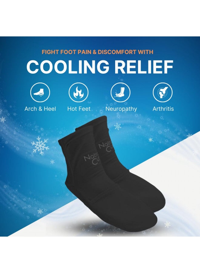 NatraCure NatraCure Cold Therapy Socks - Reusable Gel Ice Frozen Slippers for Feet, Heels, Swelling, Edema, Arch, Chemotherapy, Arthritis, Neuropathy, Plantar Fasciitis, Post Partum Foot - Size: Large - Image 2