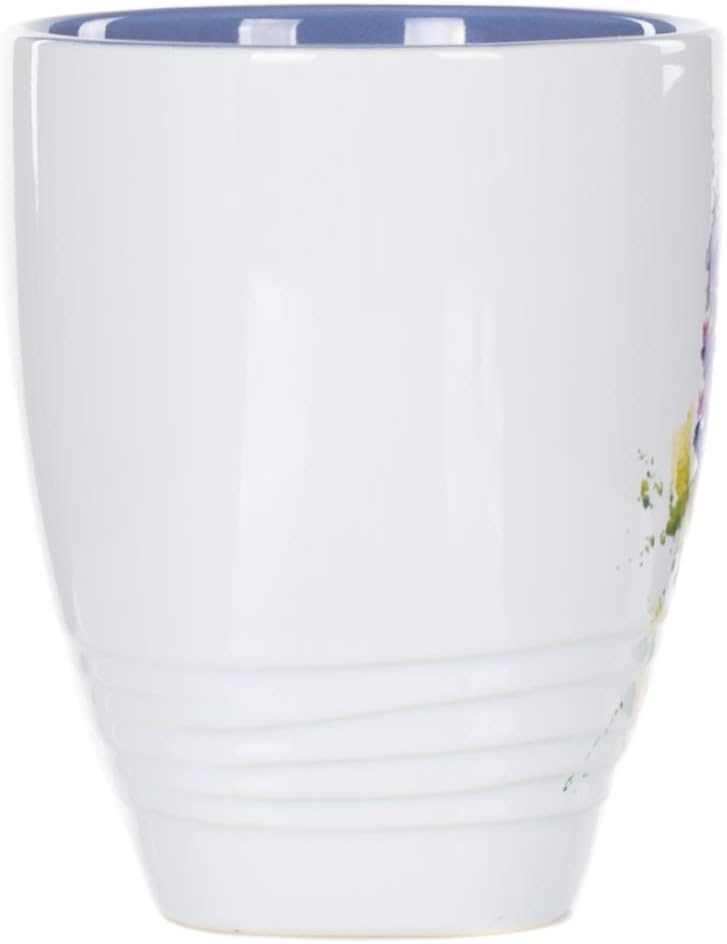 DEMDACO Dean Crouser Lavender Flower Watercolor Blue 16 Ounce Glossy Ceramic Stoneware Floral Mug with Easy Grip Handle - Image 2