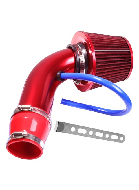 76mm Universal Car Air Intake Kit High Flow Cold Air Intake Induction Pipe Hose Kit with Modification Air Filter Compatiable with 76mm or 64mm Air Intake Hose