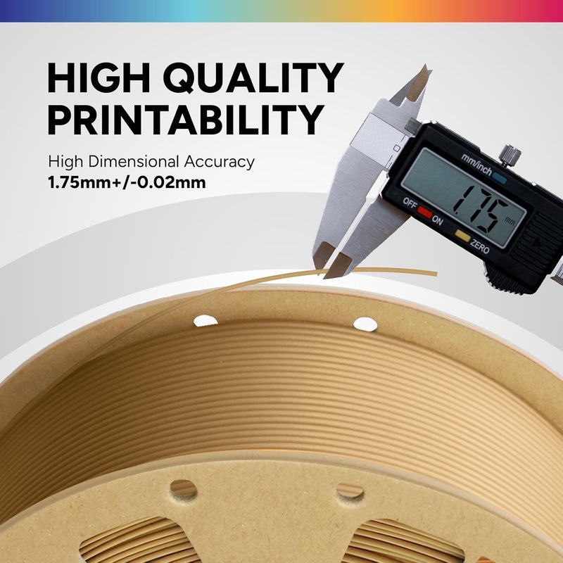 OVERTURE PLA Filament 1.75mm PLA 3D Printer Filament, 1kg Cardboard Spool (2.2lbs), Dimensional Accuracy +/- 0.02mm, Fit Most FDM Printer (Brown) - Image 3
