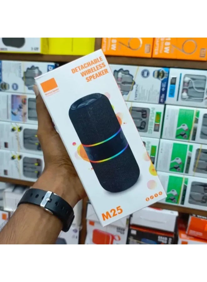 مكبر صوت بلوتوث لاسلكي قابل للفصل M25 مع أضواء RGB، محمول، صوت ستريو عالي الدقة - Image 2