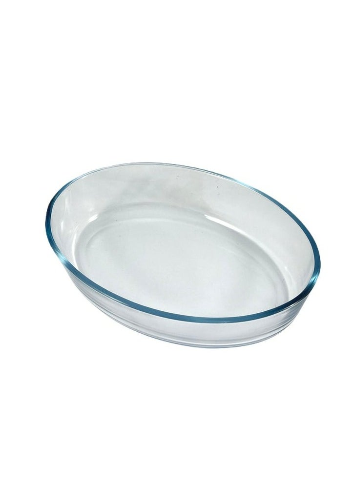 Homemaker Premium Turkish-Made Oval Glass Baking Dish – 1.6L Capacity, 26x18cm, 6cm Height – Clear, Oven-Safe & Elegant Design  - Image 1