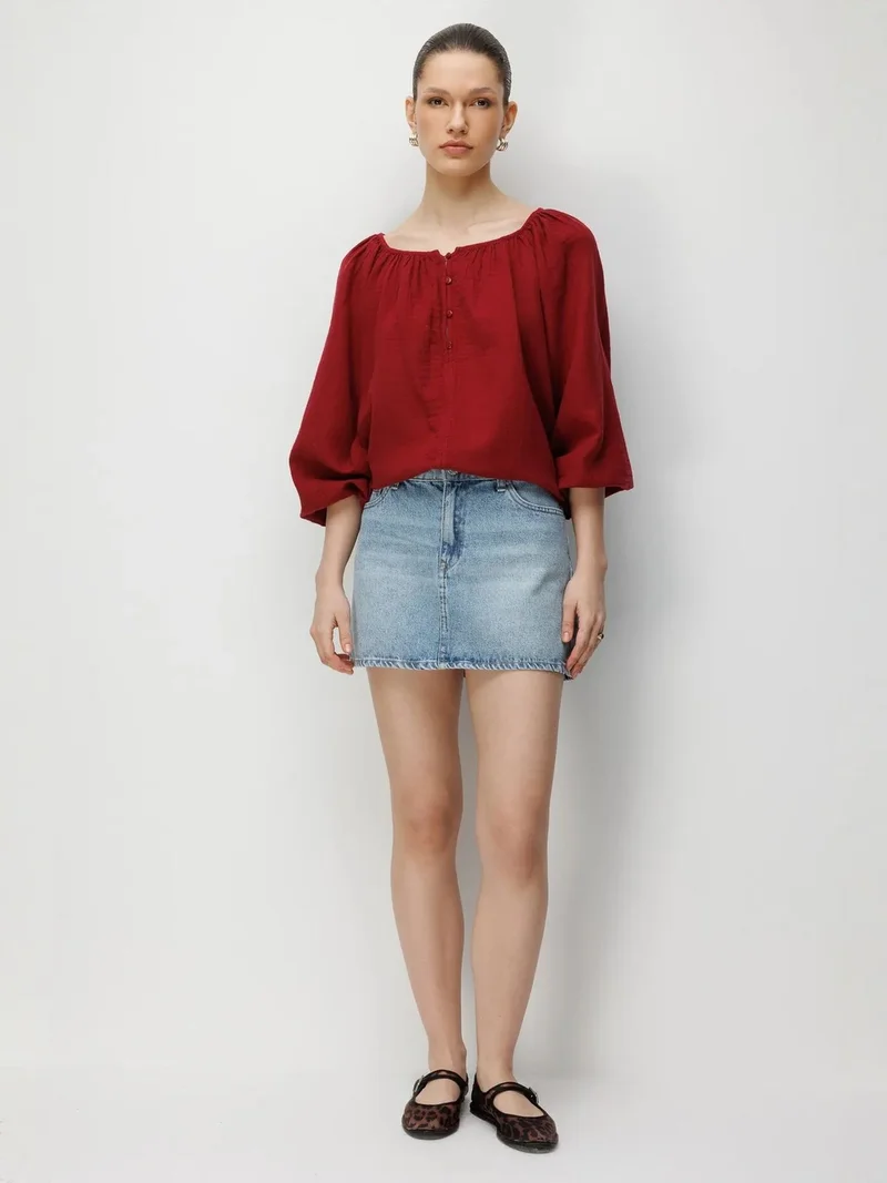MixRay Mixray Buttoned Muslin Blouse