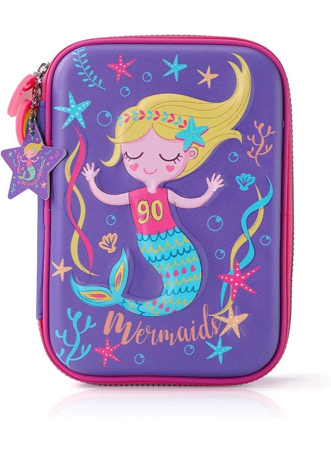 Magicwand Magicwand® Large Capacity Premium Mermaid Violet Print Hardtop EVA Pencil Case【2 Yrs & Up】【Pack of 1】【Multi-Colored】 - Image 1