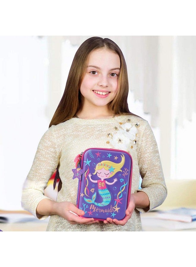 Magicwand Magicwand® Large Capacity Premium Mermaid Violet Print Hardtop EVA Pencil Case【2 Yrs & Up】【Pack of 1】【Multi-Colored】 - Image 3