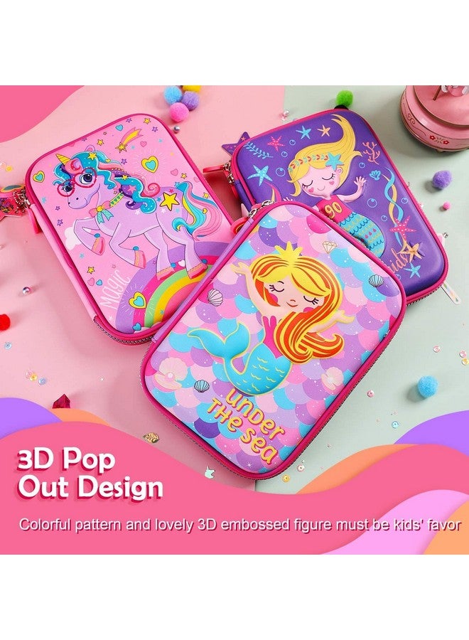 Magicwand Magicwand® Large Capacity Premium Mermaid Violet Print Hardtop EVA Pencil Case【2 Yrs & Up】【Pack of 1】【Multi-Colored】 - Image 5