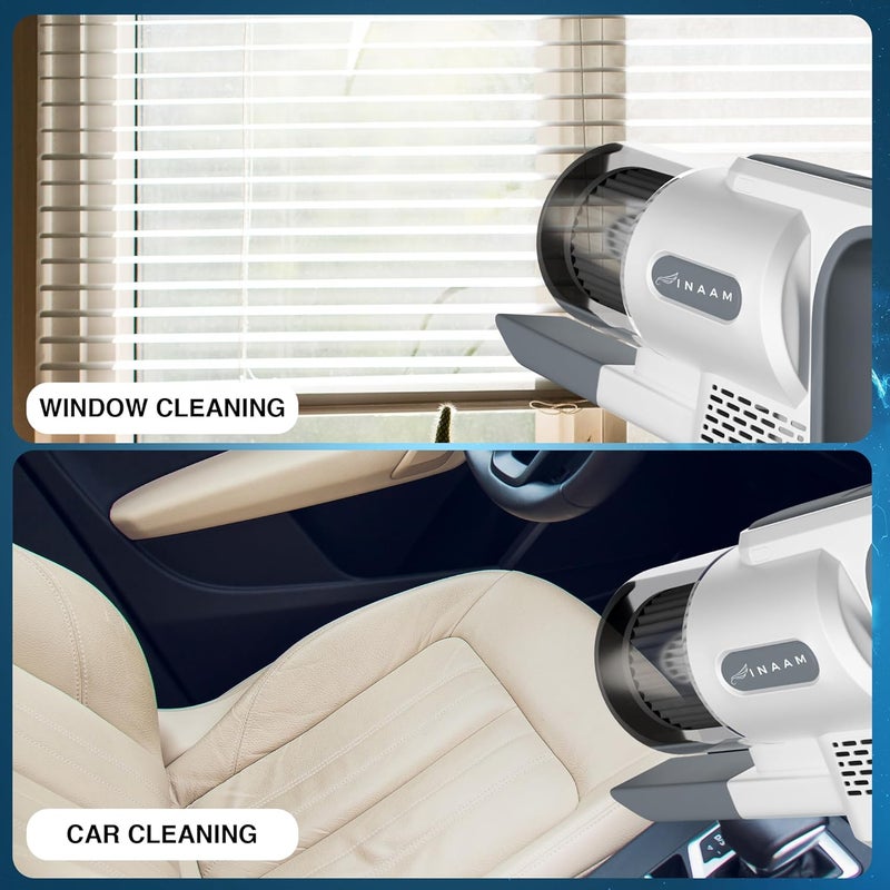 INAAM Dust Mite Cordless Vacuum Bed Sofa Cleaner UV Light Sterilisation HEPA Filtration KPA Power Suction Ideal for Bed Sofa Pillow Other Fabrics Kills Bacteria White - Image 5