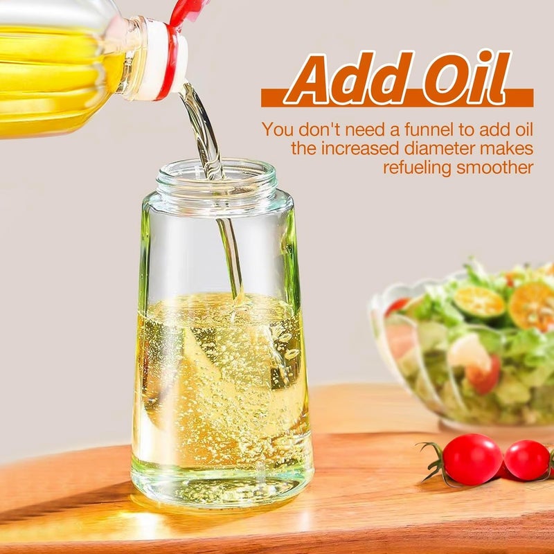 ELISCO 500ml 2 in 1 Olive Oil Sprayer and Oil Dispenser Bottle for Kitchen Glass Oil Bottle with Premium Nozzle Oil Sprayer for Air Fryer SaladBBQRoasting Multi Color Pack of 1 - Image 4