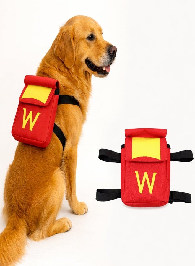 Colenumone Dog Backpack for Dog, Red Self Carrier Pet Pack with Pockets, Adjustable Hands-Free Travel Hiking Walking Vest, Cute W Superhero Design, Large Capacity - Image 1