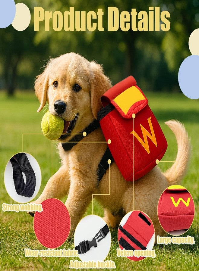 Colenumone Dog Backpack for Dog, Red Self Carrier Pet Pack with Pockets, Adjustable Hands-Free Travel Hiking Walking Vest, Cute W Superhero Design, Large Capacity - Image 3
