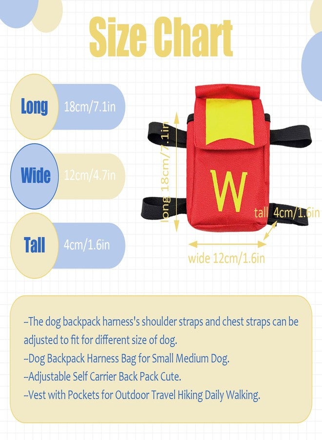 Colenumone Dog Backpack for Dog, Red Self Carrier Pet Pack with Pockets, Adjustable Hands-Free Travel Hiking Walking Vest, Cute W Superhero Design, Large Capacity - Image 2