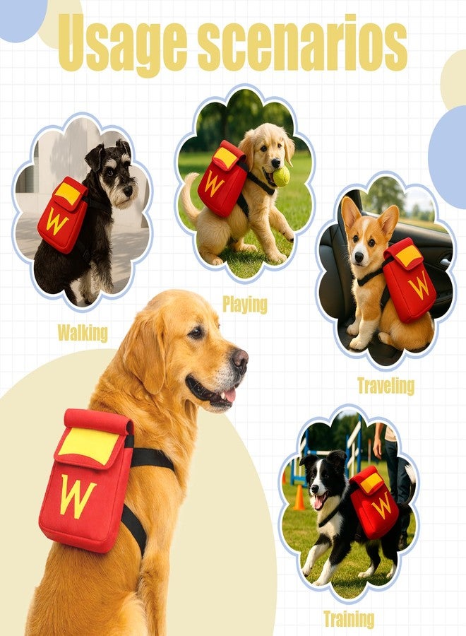Colenumone Dog Backpack for Dog, Red Self Carrier Pet Pack with Pockets, Adjustable Hands-Free Travel Hiking Walking Vest, Cute W Superhero Design, Large Capacity - Image 5