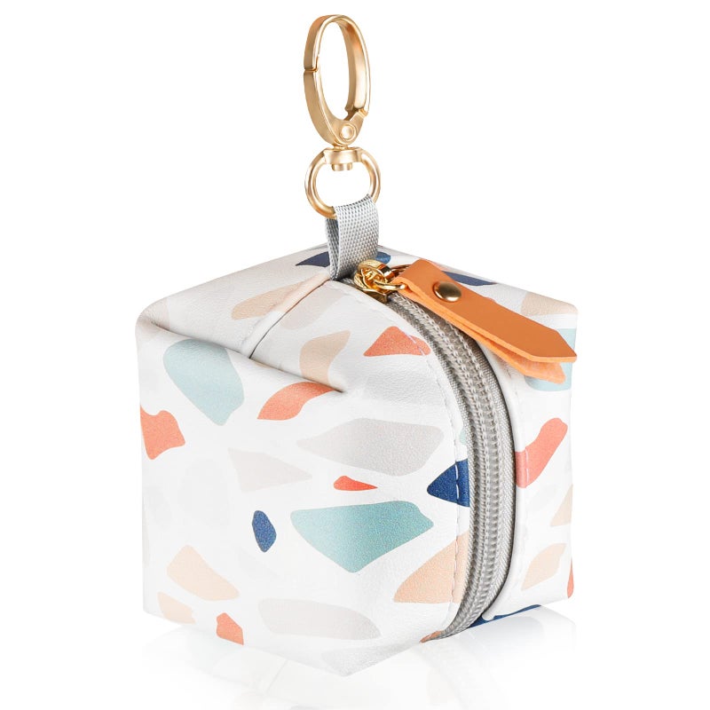 accmor Pacifier Case with Clip, Holder Pouch for Diaper Bag, Holds 2 Pacifiers, Colorful Stone - Image 1