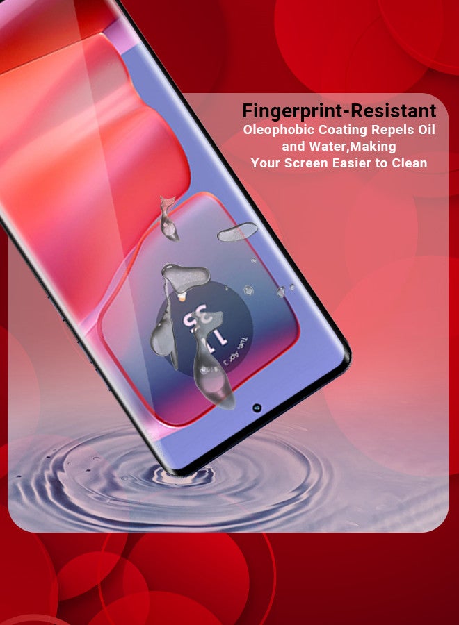 CATANES (for Motorola Edge 50 Pro) 3 Pack Screen Protector Transparent Soft Protective Tempered Glass High Sensitivity Clear HD Screen Protector - Image 3