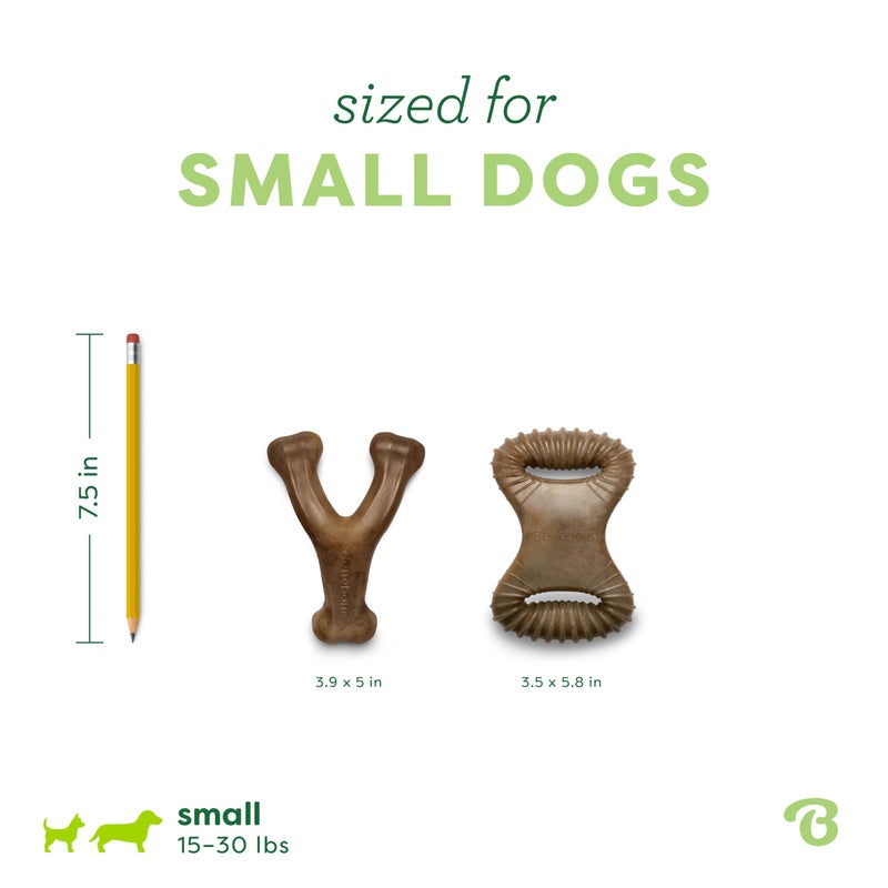 Benebone 2 Count (Pack of 1) Wishbone/Dental Durable Dog Chew Toys, Real Bacon, Made in USA, Small - Image 4