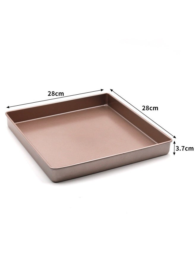 11 Inch Baking Tray Square Biscuit Flat Baking Tray Carbon Steel Cake Roll Non-stick Baking Tray Baking Mold 28cm * 28cm-Specifications:11 Inch/28cm * 28cm - Image 1