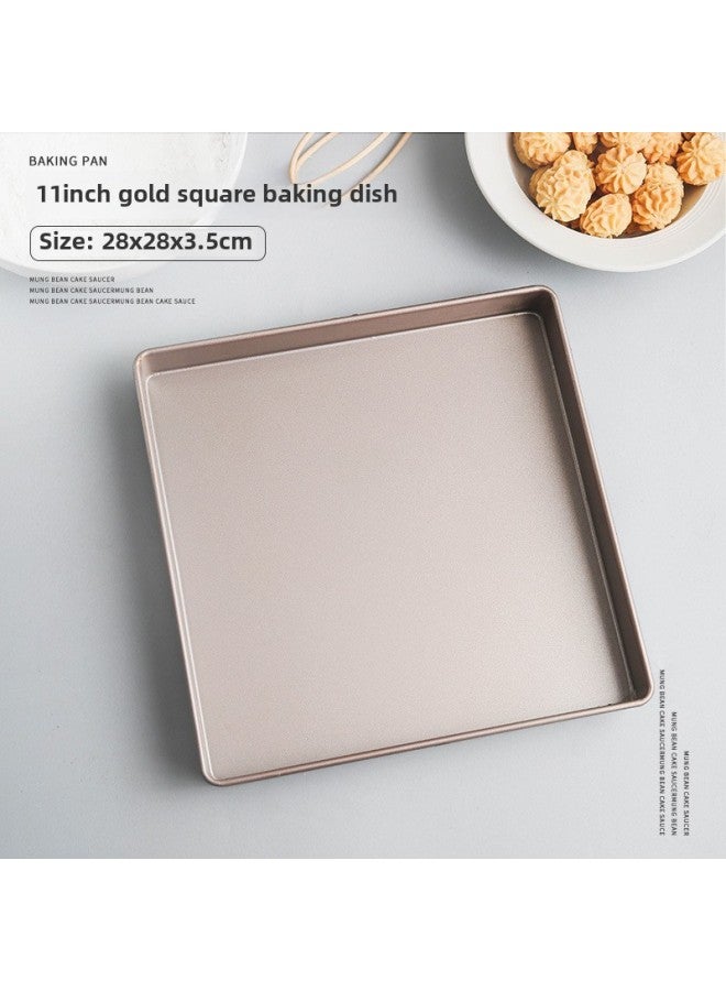 11 Inch Baking Tray Square Biscuit Flat Baking Tray Carbon Steel Cake Roll Non-stick Baking Tray Baking Mold 28cm * 28cm-Specifications:11 Inch/28cm * 28cm - Image 2