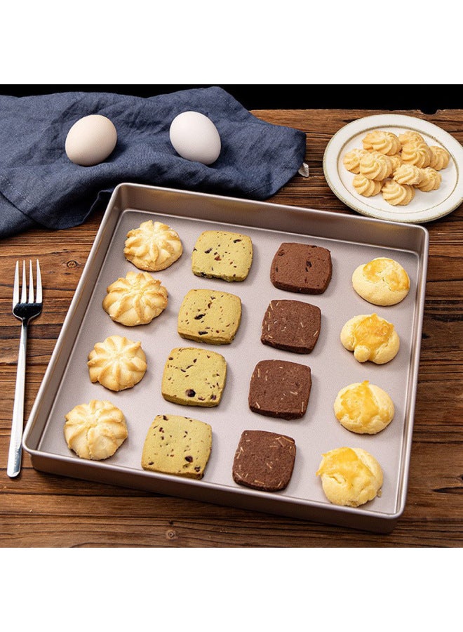 11 Inch Baking Tray Square Biscuit Flat Baking Tray Carbon Steel Cake Roll Non-stick Baking Tray Baking Mold 28cm * 28cm-Specifications:11 Inch/28cm * 28cm - Image 3