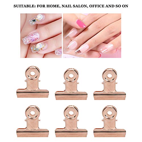 Rotekt1740 12 pieces C Curve Nail Extension Clips Nail Pinching Clips, Chip Clips Bag Clips Food Clips, Plastic Bulldog Clips Multi-function Nail Art Accessories for Shops, Office and Home Kitchen(Rose Gold) - Image 4