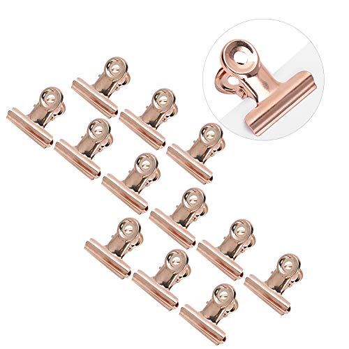Rotekt1740 12 pieces C Curve Nail Extension Clips Nail Pinching Clips, Chip Clips Bag Clips Food Clips, Plastic Bulldog Clips Multi-function Nail Art Accessories for Shops, Office and Home Kitchen(Rose Gold) - Image 5