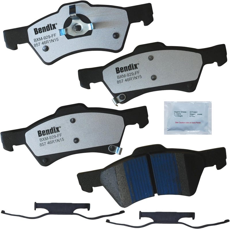 Bendix Fleet Metlok MKD857FM Semi-Metallic Front Brake Pads for Chrysler Town & Country 2007-2001, Voyager 2003, Voyager 2008-2005, Dodge Caravan 2007-2001, Grand Caravan 2007-2001 - Image 1