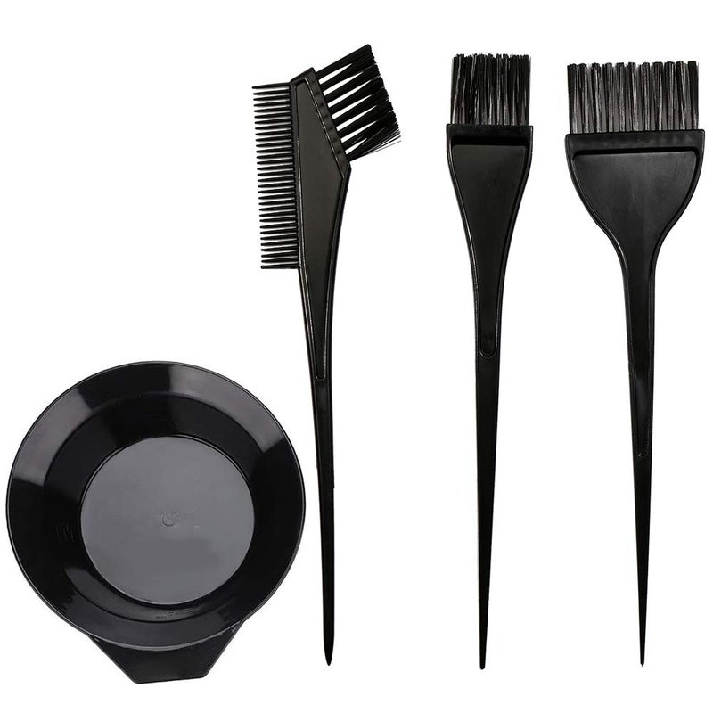 MOONMINI Hair Dye Color Brush and Bowl Set, Color Bowl Brushes Tool Mixing Bowl Kit Tint Comb for Hair Tint Dying Coloring Applicator (Black) - Image 1