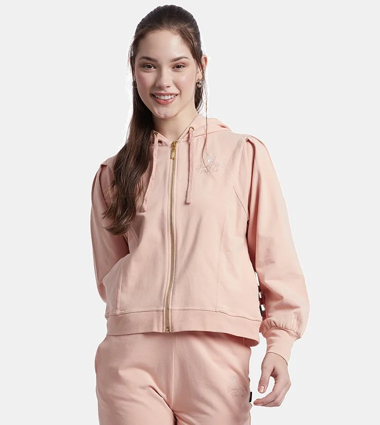 Beverly Hills Polo Club Logo Long Sleeves Zip-Through Hoodie