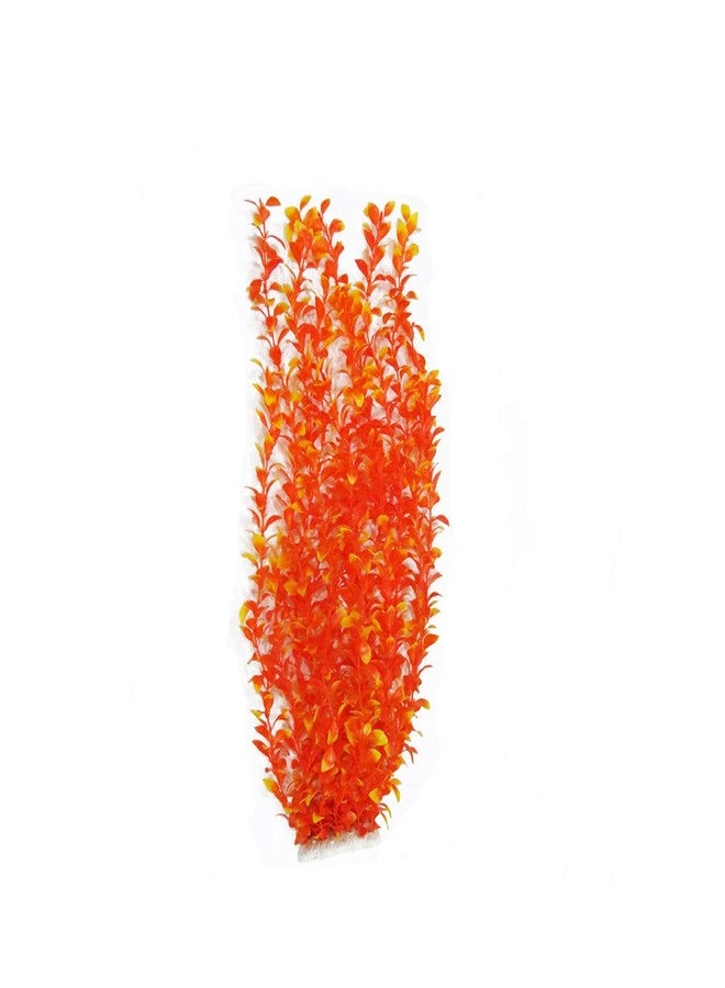 Norgail Large Freshwater Aquarium Plastic Plants Artificial Plant for Fish Tank Decoration Ornaments 25.5 Inches Tall Orange 1Pcs