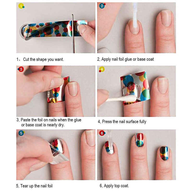 WOKOTO 10 Rolls Solid Color Nail Art Foil Stickers Starry Sky Full Wraps Adhesive Nail Transfer Decals Manicure Decoration (0.98inchs*39.4inchs) - Image 3