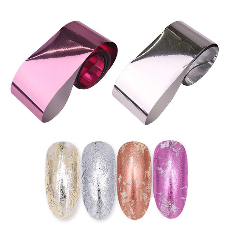 WOKOTO 10 Rolls Solid Color Nail Art Foil Stickers Starry Sky Full Wraps Adhesive Nail Transfer Decals Manicure Decoration (0.98inchs*39.4inchs) - Image 5