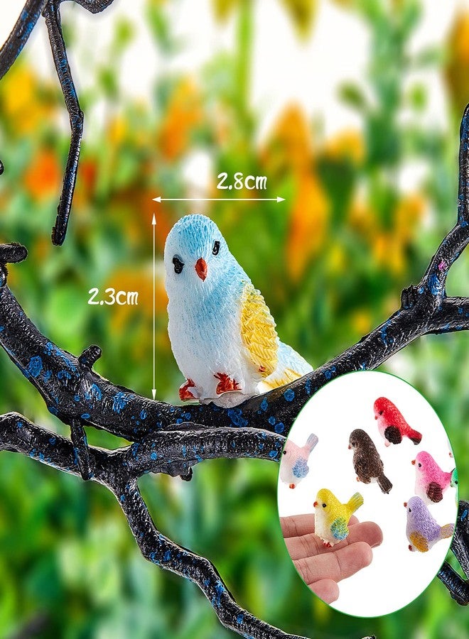 Skylety 24 Pieces Miniature Bird Figurines Dollhouse Simulation Decorative Bird Figures Toy Cute Animal Model for Garden, Miniatures Moss Decoration, Micro Landscape - Image 2
